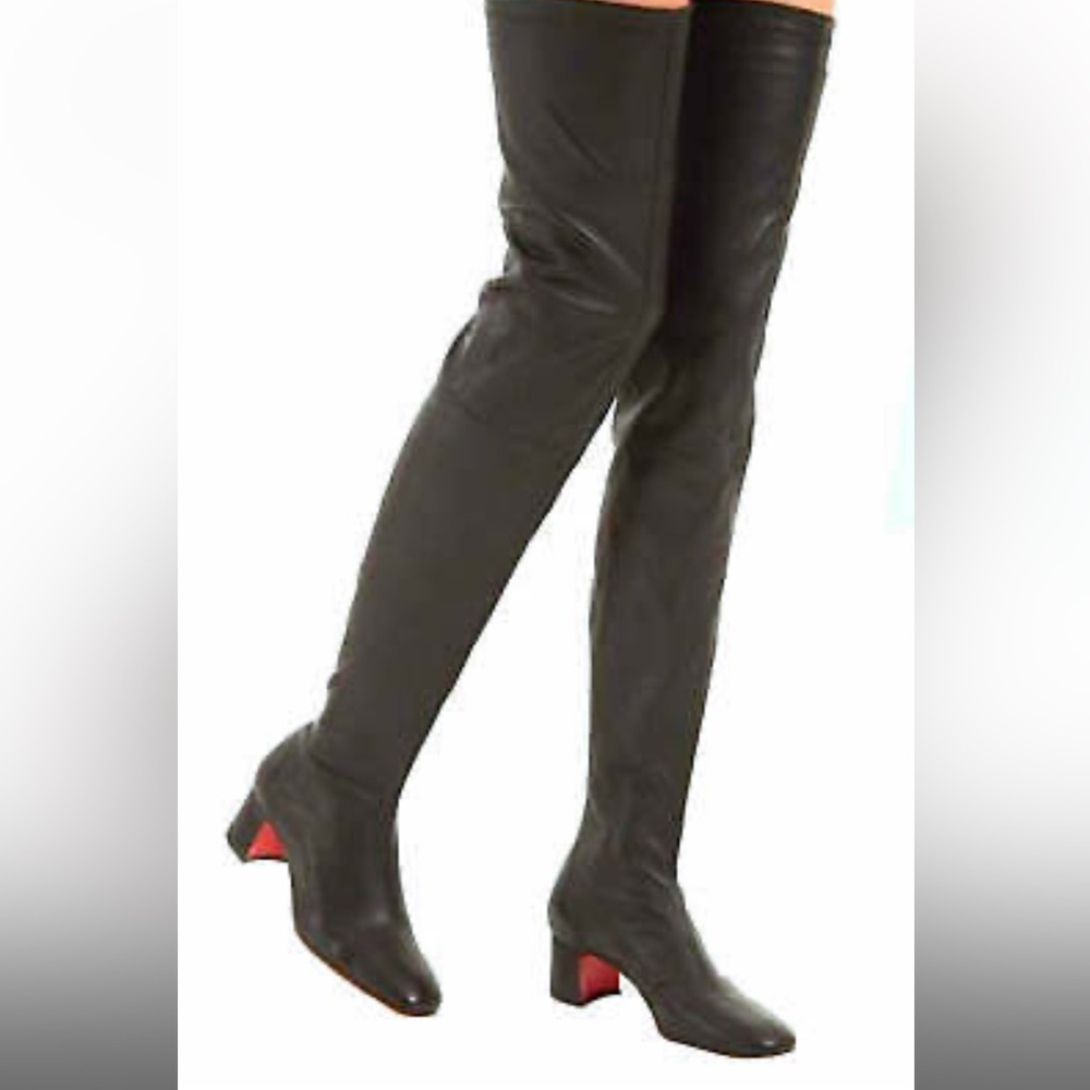 Christian Louboutin Black Sursamoto 55 Stretch Leather Over-the-knee Boots
